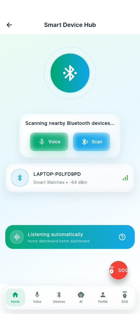Smart device hub and Bluetooth scanning