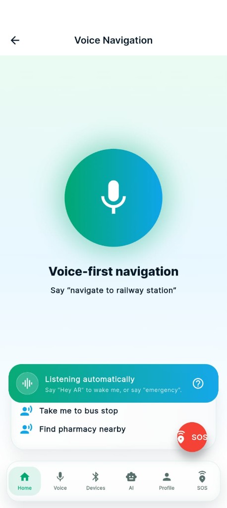 Voice navigation screen